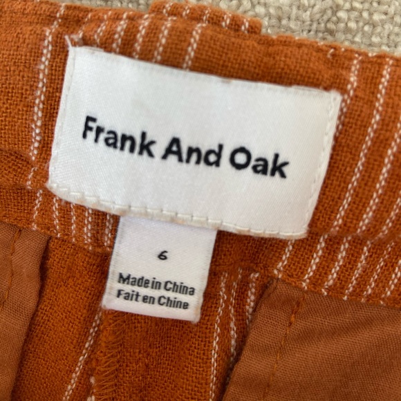FRANK & OAK Linen Striped Wide-Leg Pants - Picture 7 of 8